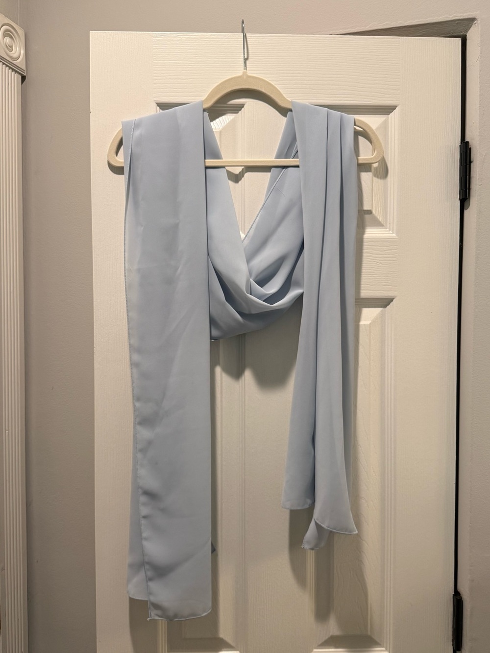 Dessy Sheer Crepe Stole in Mist